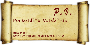 Porkoláb Valéria névjegykártya