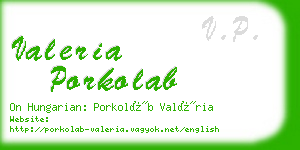 valeria porkolab business card